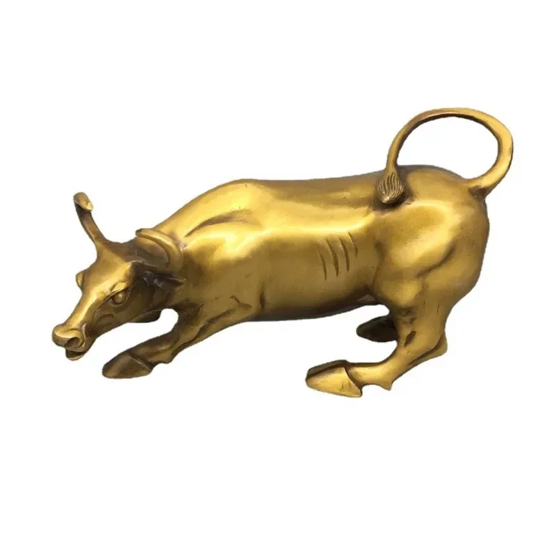 

Wall Street Brass Bull Animals Statue Handmade Home Decor Ornaments Crafts Copper Miniatures Figurines Desk Decoration Gift