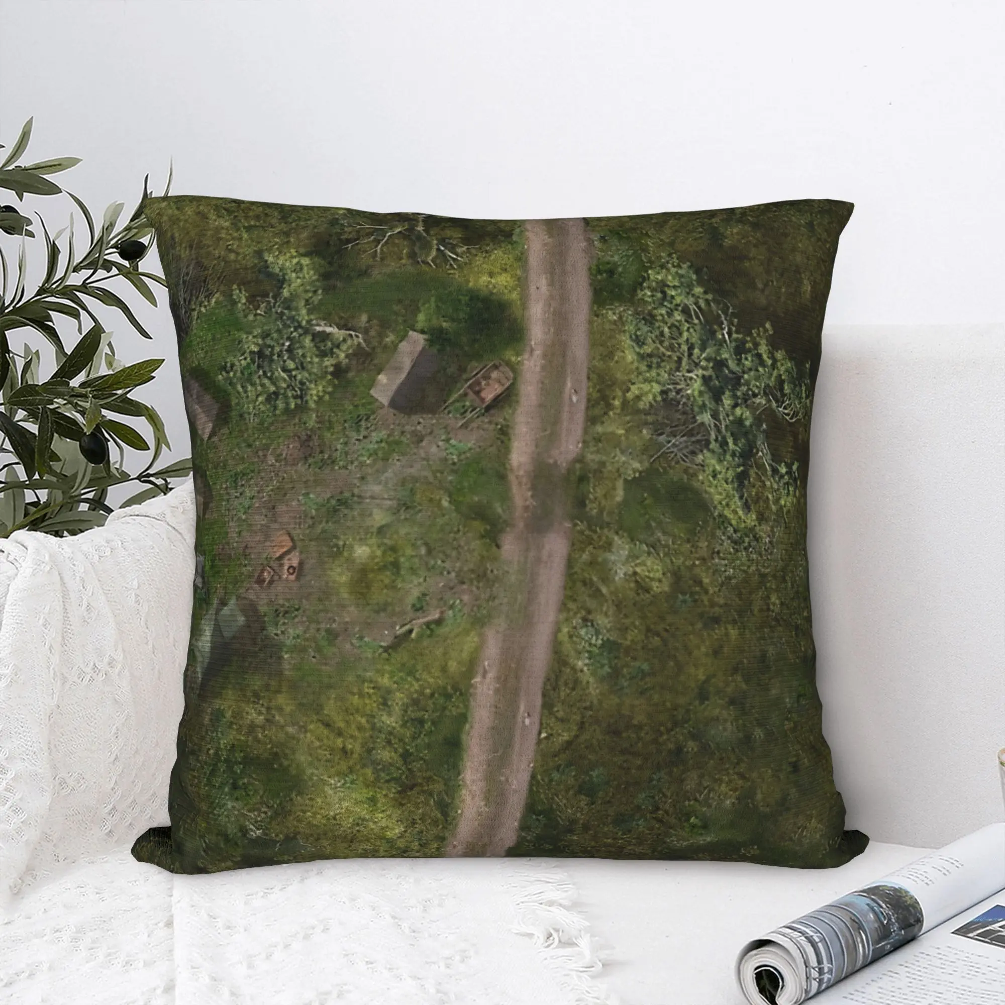Soft Roadside Camp Table Top RPG Battle Map Pillowcase Polyester Cushion Cover Gift Miniature Game Pillow Case Cover Bed Zipper