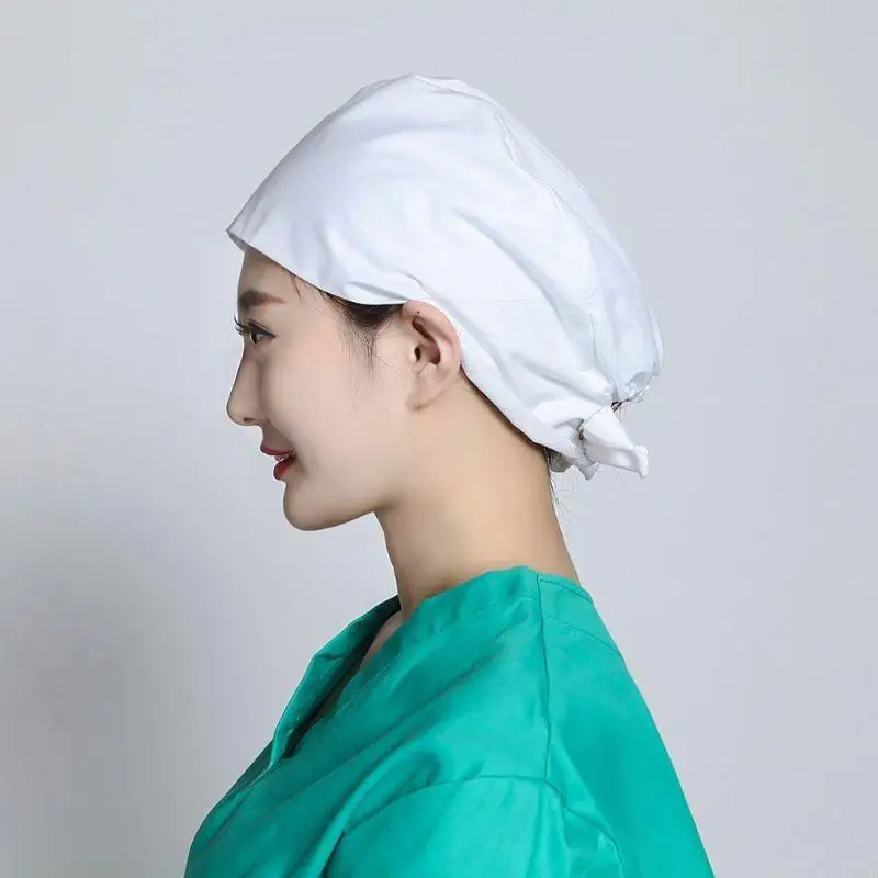 قبعة تنظيف قابلة للتعديل بلون سادة للرجال والنساء ومختبر طبيب وممرضة ومستشفى الأسنان