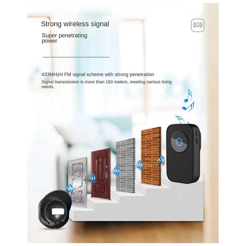 A003 Беспроводной водонепроницаемый дверной звонок «два в одном» Инфракрасный индукционный дверной звонок для человеческого тела Напоминание о магазине Добро пожаловать Устройство с вилкой стандарта США Easy T