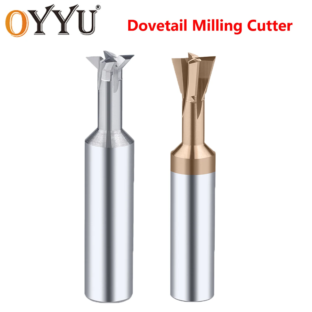 

OYYU T type Chamfer End Mill Carbide Dovetail Milling Cutter CNC Tool 30 45 60 75 Degree 2mm-20mm Machining Tools for Metal