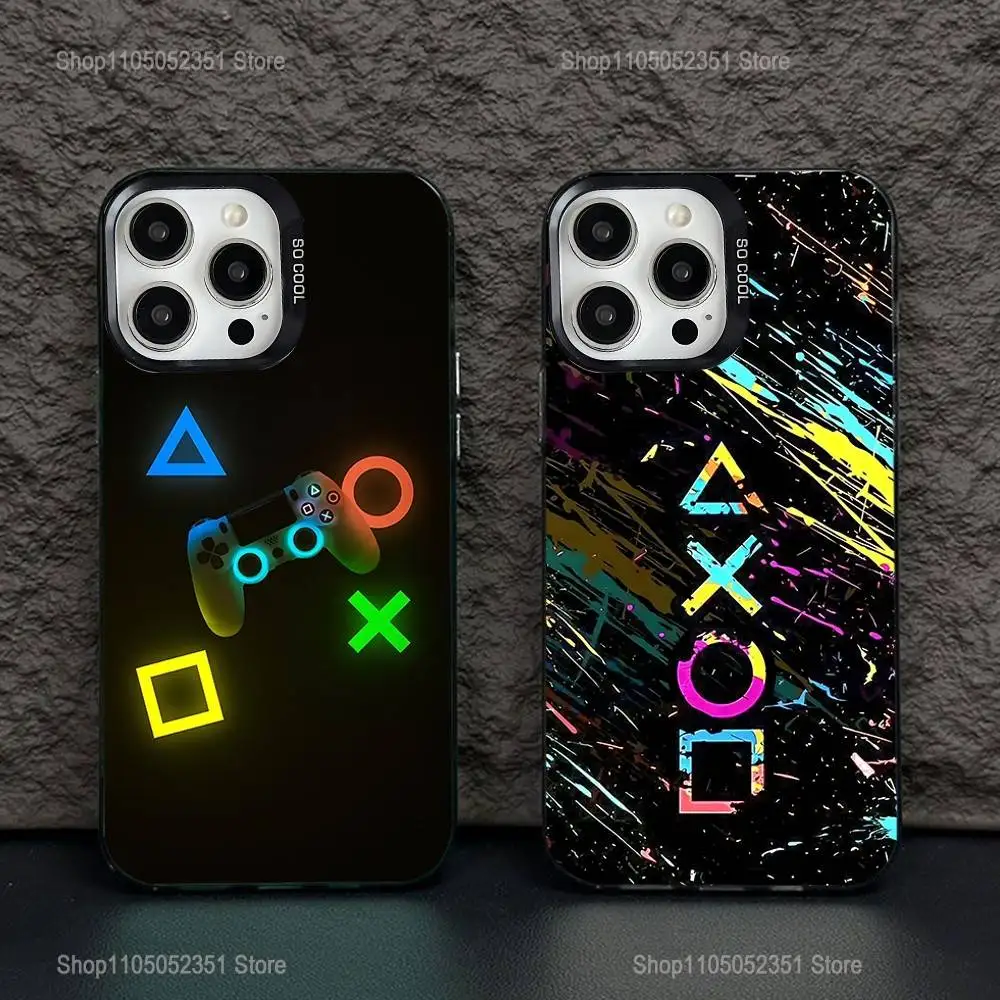 

Game Console Gamepad Gamer Phone Case For iPhone 16,15,14,13,12,11,Pro,XS,Max,Plus,Mini,SE Black Candy Matte Shockproof Cover