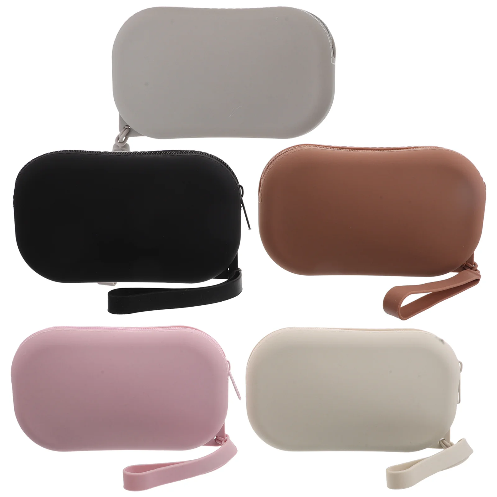 

5Pcs Small Silicone Pouch with Zipper Closure Travel Case for Women Portable Waterproof Toiletry Bag for Accessories