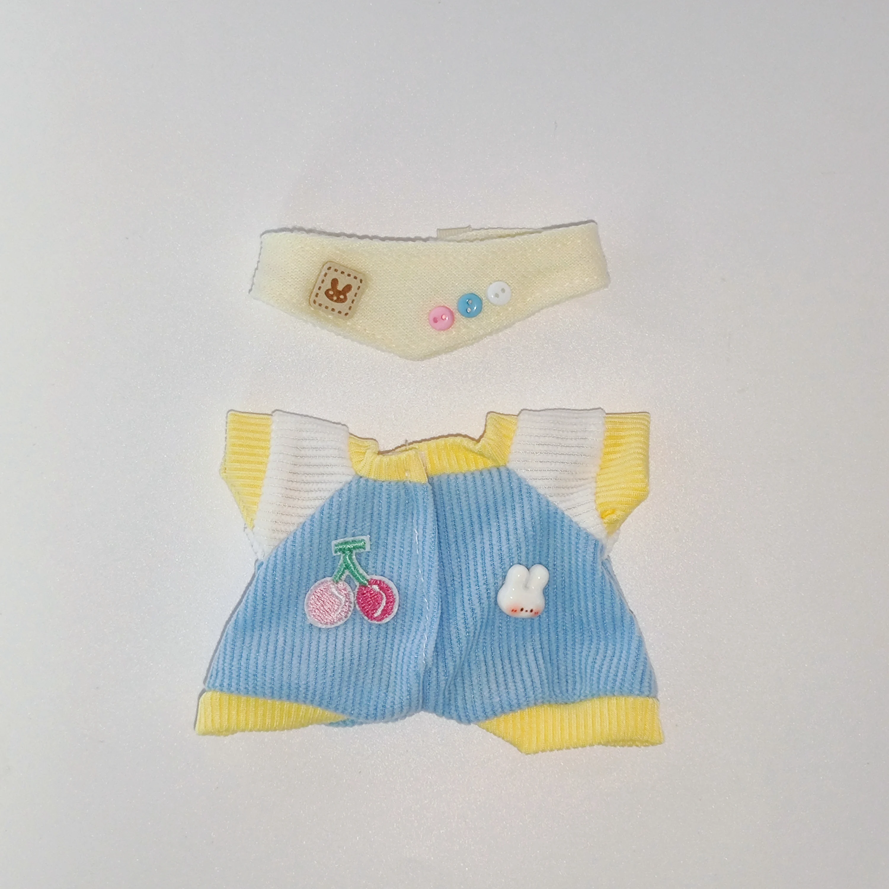 Conjunto de pijama con mono Labubu de 17 cm: traje de muñeca rosa y azul
