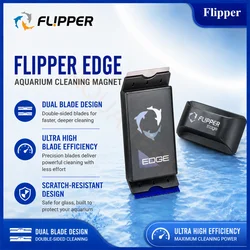 Flipper Edge Standard Max 2 in 1 Floating Magnetic Glass Acrylic Fish Tank Aquarium Algae Cleaner with Dual Blades