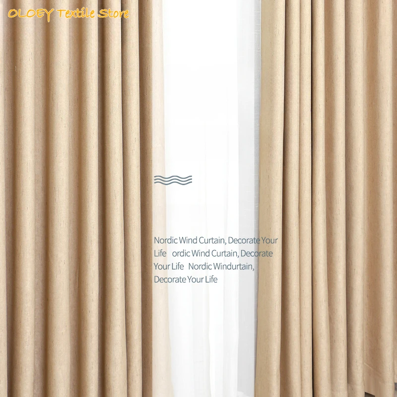 

Scandinavian Simple Modern Curtains for Living Dining Room Bedroom Blackout Fabric Window Screen Finished Custom Home Decoration