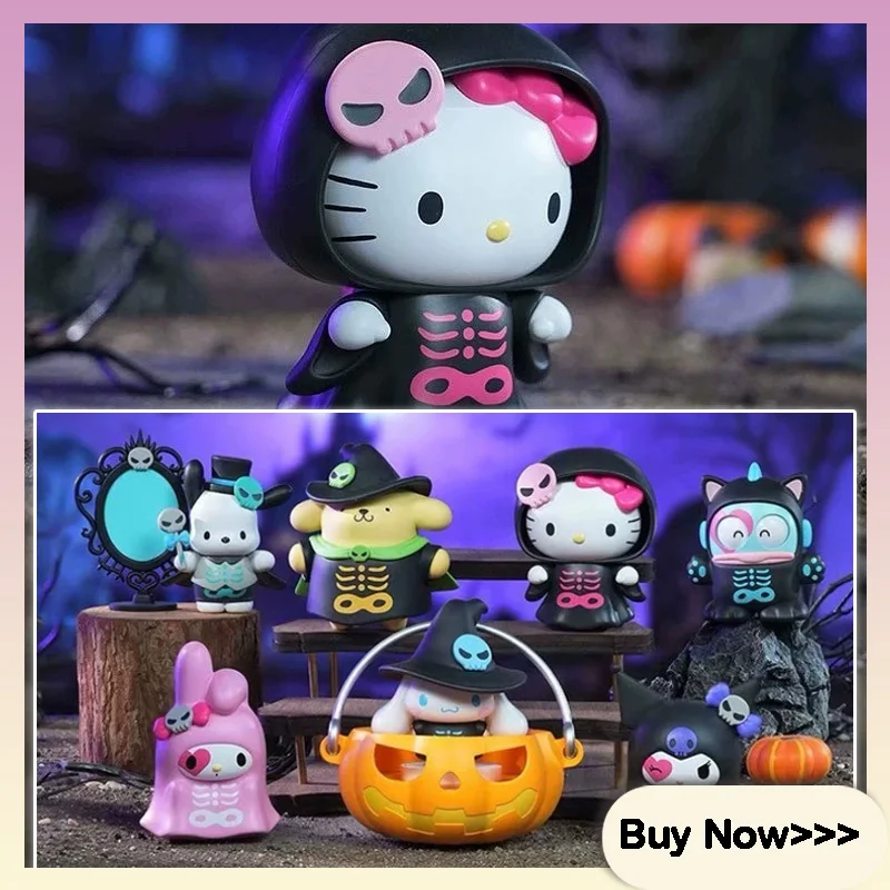 

Sanliou Family Halloween Trick Maker Series Blind Box Exquisite Desktop Model Ornament Toy Hello Kitty Surprise Mystery Box Gift