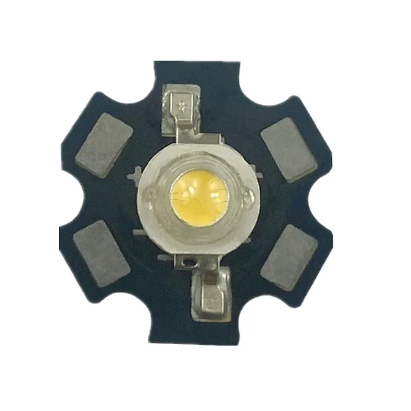 1W 3w High power LED chip bead Lamps white 6000k/warm 3000k weld starboard aluminum heat sink flashlight  50PCS