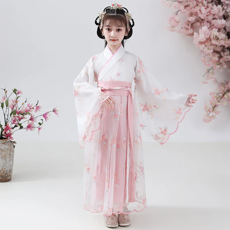 Chinese Traditional Clothes Hanfu Dress For Girls Fairy Dress Halloween Party Carnival Cosplay Costume Performance Han Fu Kids