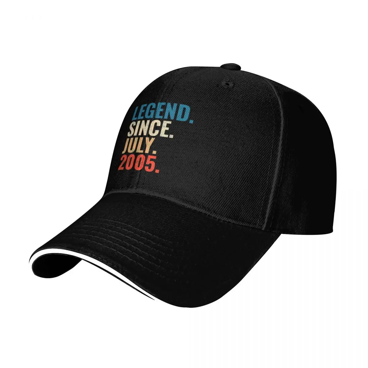 Legend Since July 2005 Retro Vintage Baseball Cap Quick Dry Performance Cotton Twill Breathable Contrast Two Tone Brim