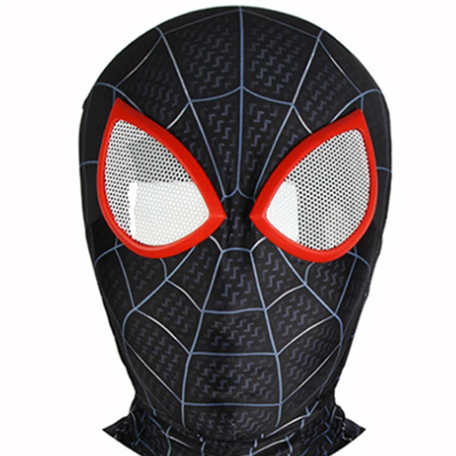 Máscara de Cosplay de Spierman de Miles Morales para adultos y niños, superhéroe Raimi, máscara de araña de hierro, disfraz de fiesta de Halloween