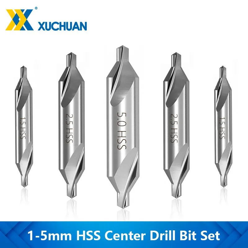 1.0-6.0mm HSS Combined Center Drill Bit Set Metalworking Hole Drill Bit Hole Cutter Metal Drill Bit