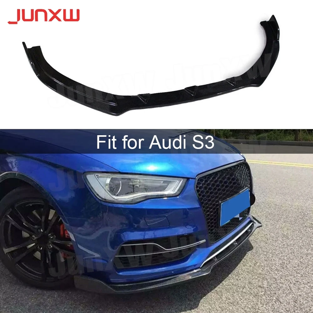 Carbon Fiber Front Bumper Lip Spoiler for Audi A3 Sline S3 Sedan 4 door 2014 2015 2016 Front Lip Guard Car Styling