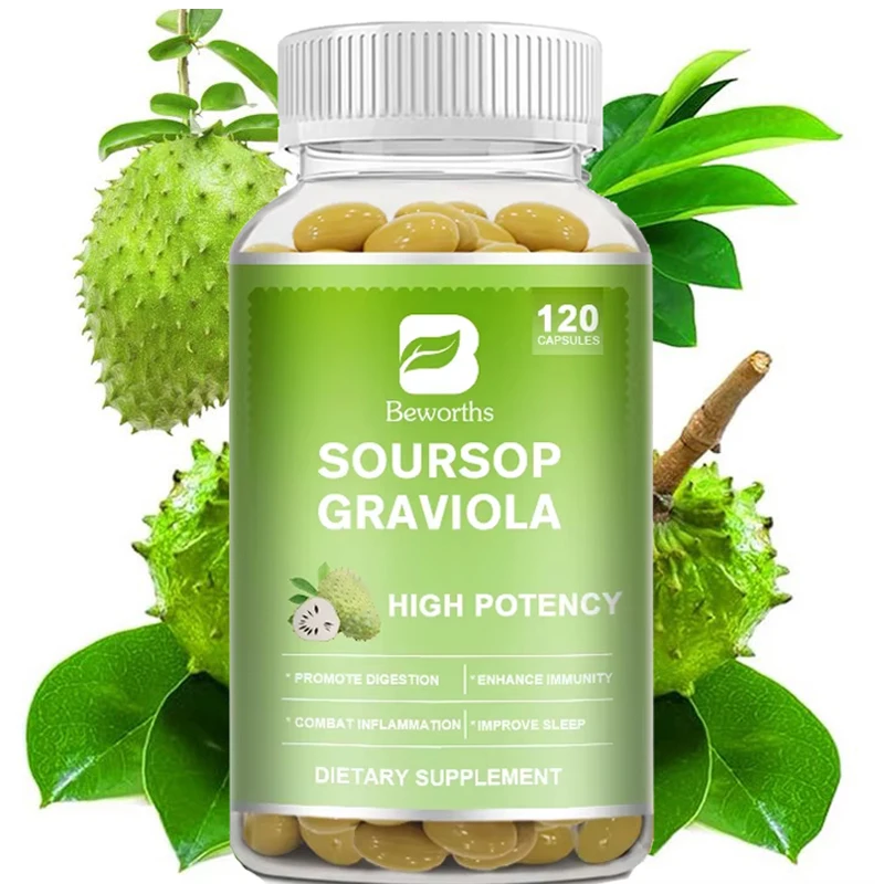 BEWORTHS Organic Soursop Graviola Leaves for Cell,Regeneration,Stress Relief,Body Health Herbal Plant Essence For Adults