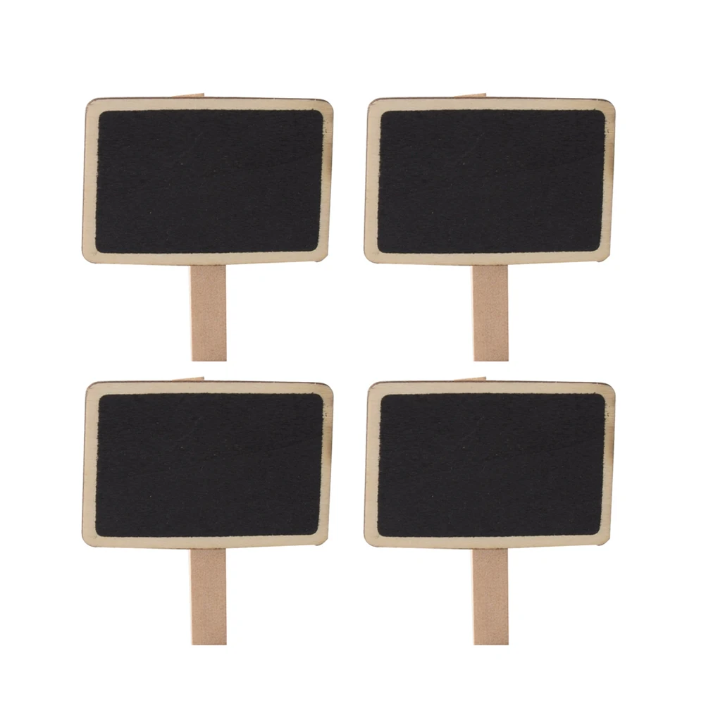 30 Pcs Wooden Clip Mini Chalkboard Clips Message with Multifunction Blackboard Sign Bamboo