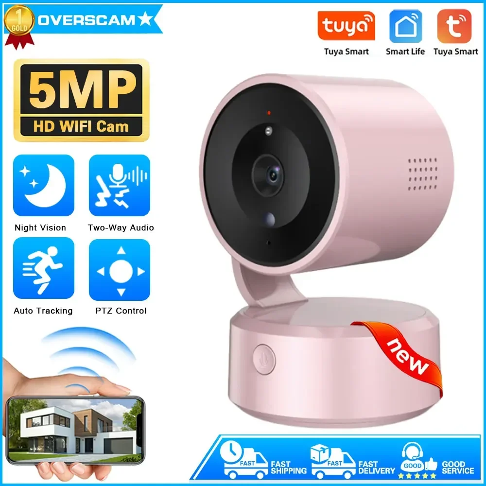 Tuya 5MP PTZ Control WiFi IP Camera One- touch Call Indoor Baby Monitor Wireless Security Protection Cameras Remote Control