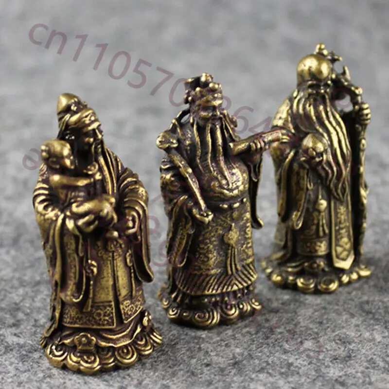 

Медные статуэтки Будды для фэн-шуй: Декор для дома, благословение трех богов, богатство и долголетие