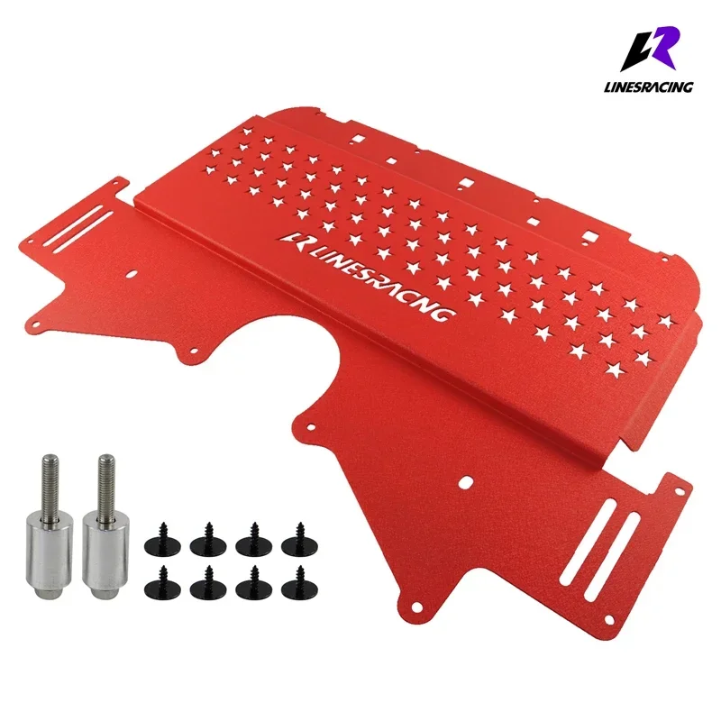 LR Oil Cooler Skid Plate For BMW G8X M2 G87/M3 G80/M4 G82 2021-2024 S58 Engine powered G Series  Wrinkle Red Aluminum