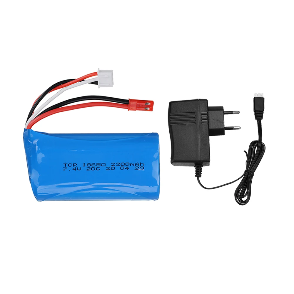 7,4 V 2200 MAH 18650 Akku Ladegerät für UD1601 UD1602 SG1603 SG1604 1:16 Fernbedienung Flache Sportwagen Zubehör