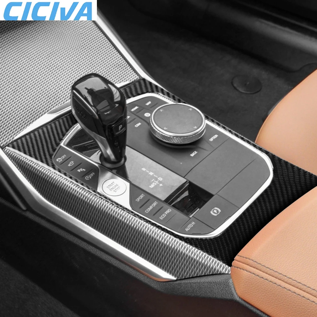 

For BMW 4 Series G22 G23 G26 2021-2024 Carbon Fiber Gear Shift Surround Center Console Car Accessories Interior Cover Stickers