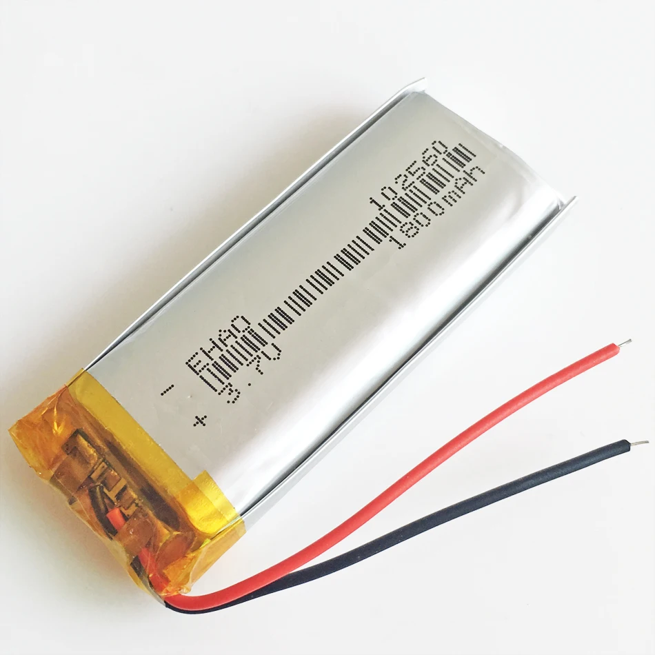 3.7V 1800mAh Lipo Rechargeable Battery 102560 + JST 3pin connector Replace For Bluetooth GPS Wired Microphone Smart Watch Speake