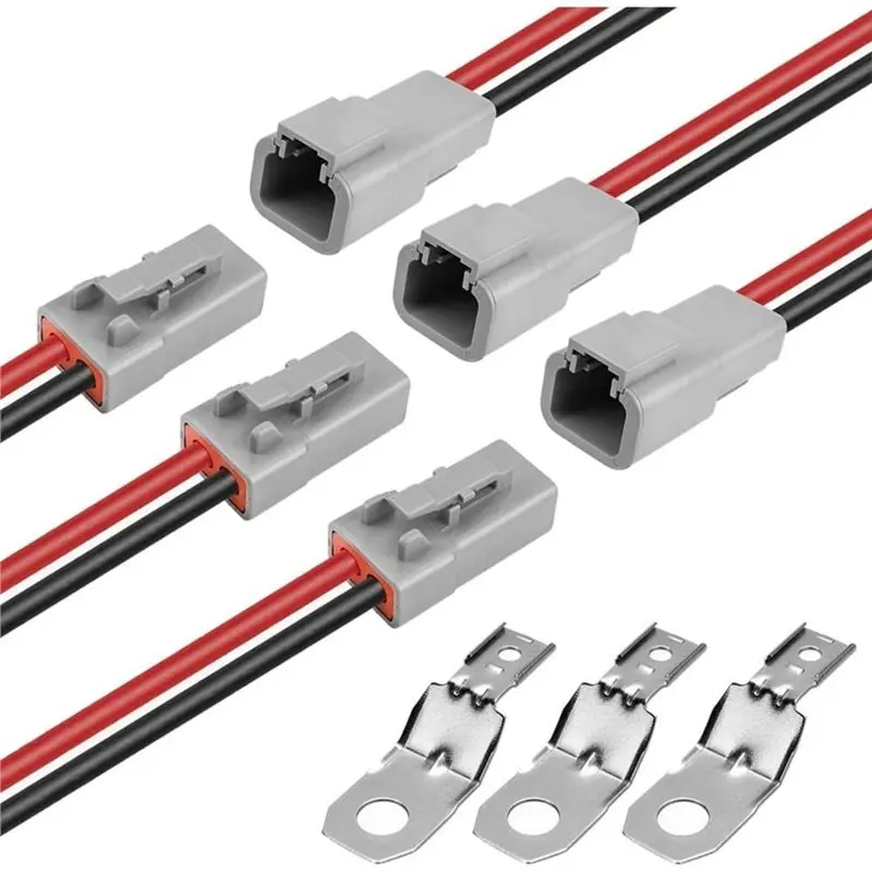 TFORU-10AWG 2 Pin DTP Connector Automotive Waterproof Electrical Connectors Kit,2 Way Electrical Cable Wire For Car Truck Boat