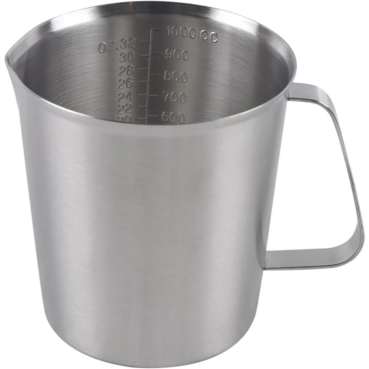 Stainless Steel Measuring Cup, 1 Litre Milk Jug, 1000 Ml Kitchen Cooking Measuring Cup with Handle and Measurement Units