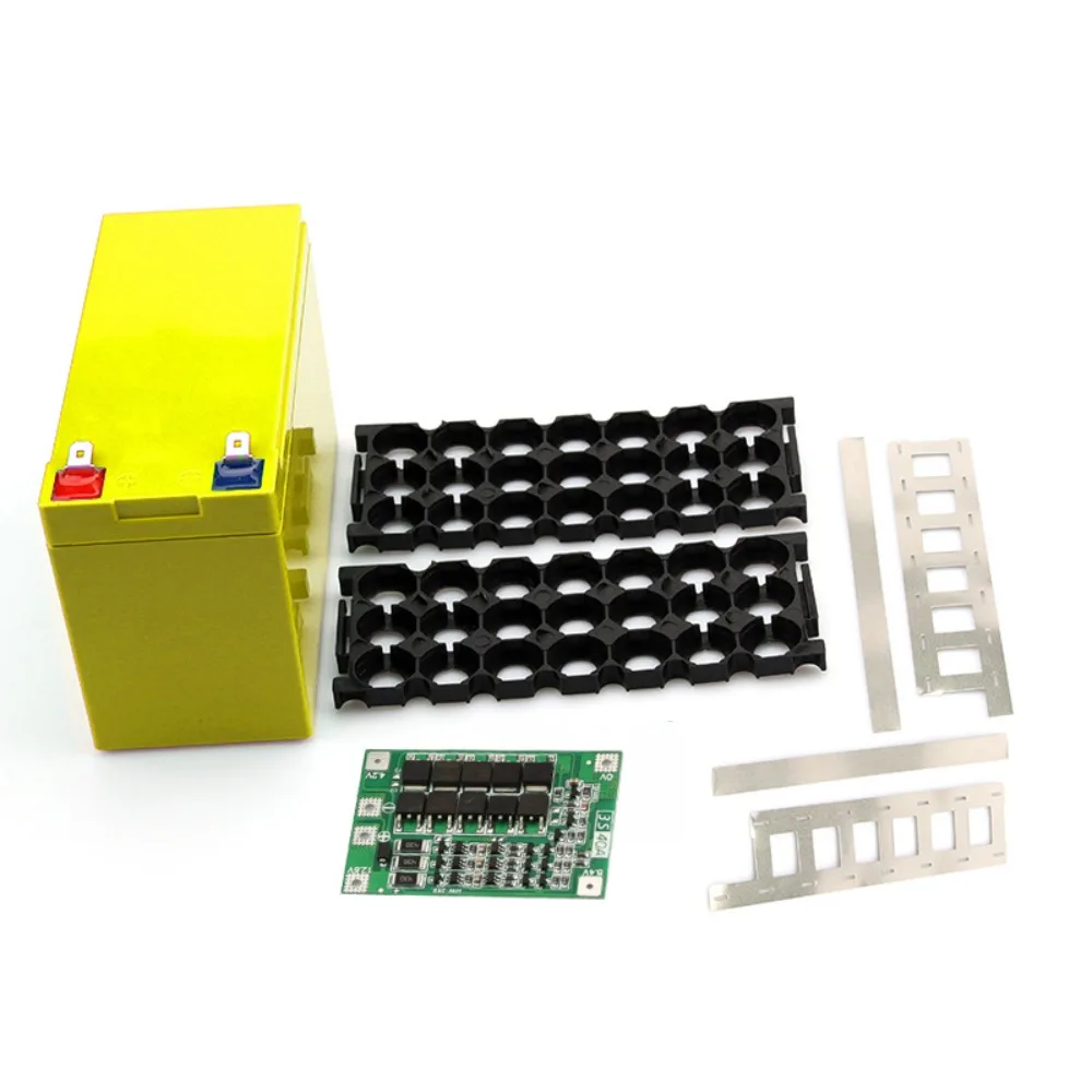12V Lithium Battery Storage Box ABS Nickel Strip 18650 Battery Case 3S 40A BMS Battery Pack Kit Lead-Acid Battery Replacement