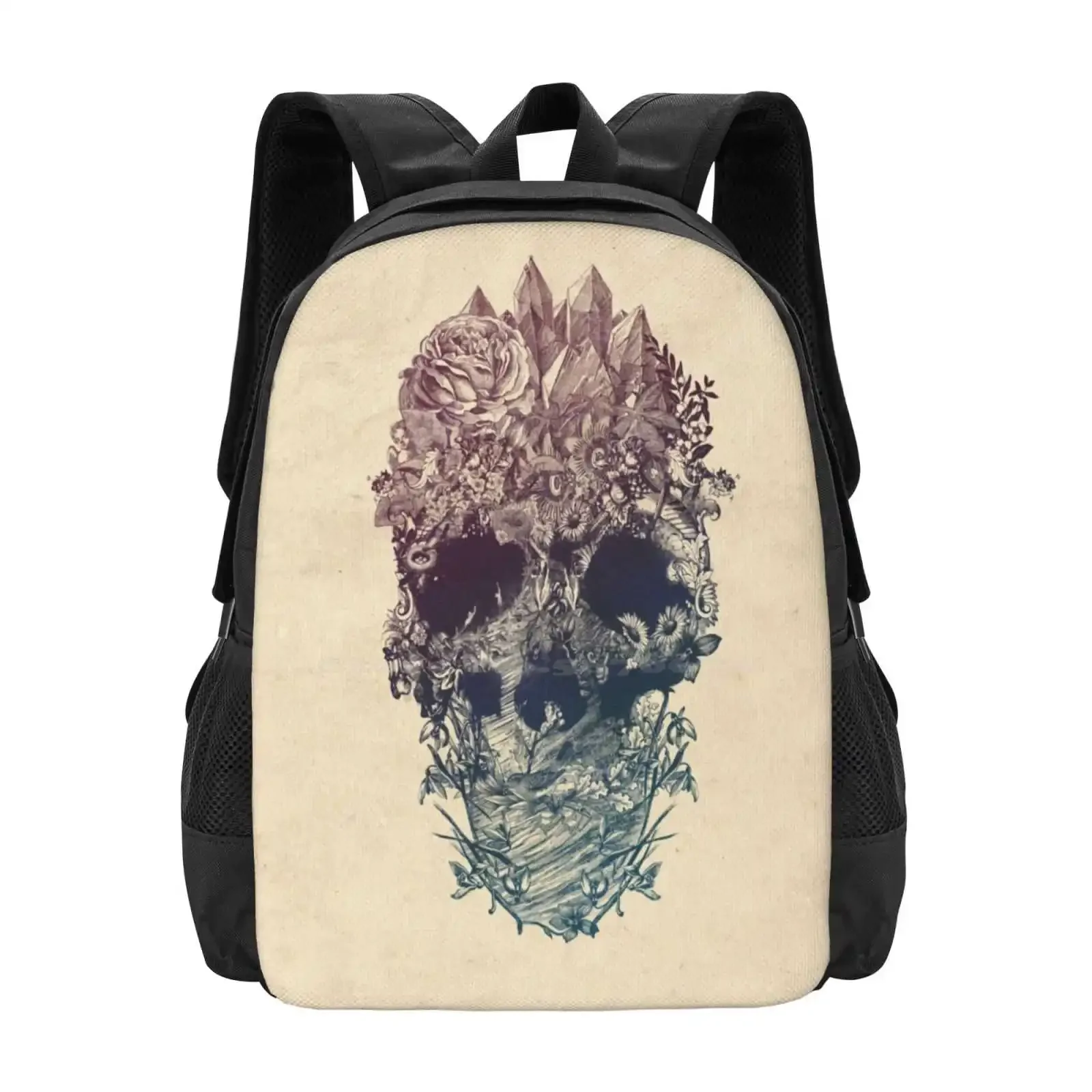 

Skull Floral 3d Print Design Backpack Student Bag Ali Gulec Vintage Nature Skull Art Ikiiki Flowers Floral Skull Collection New