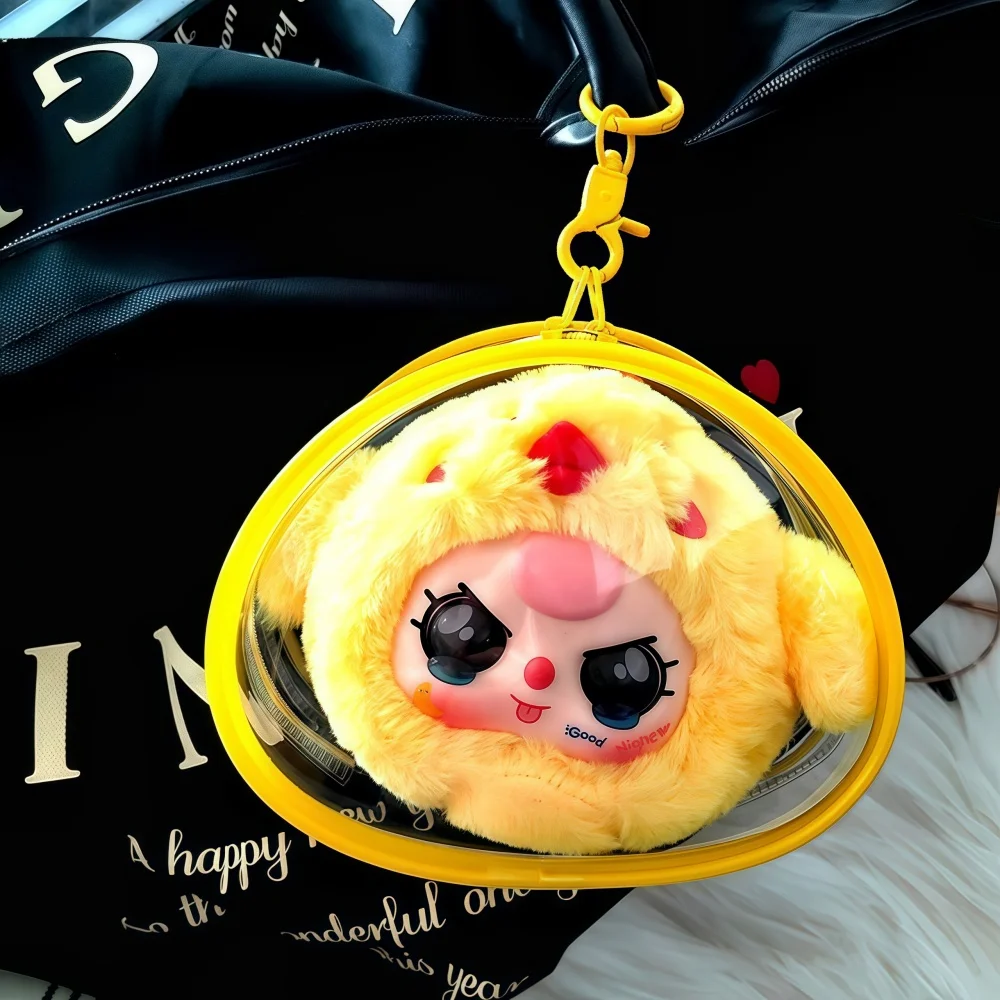 10cm Cotton Doll Protector Bag Transparent Scratch Resistant Portable Carrier with Hanging Hook for Plush Soft Dolls Best Gift