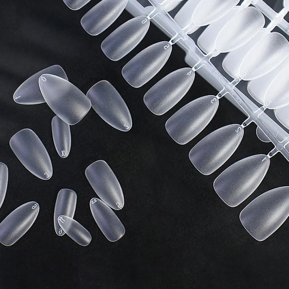 300Pcs Super Thin False Nails Almond Shape Frosted Nail Tips for DIY Nail Art Extension Easy Apply At Home
