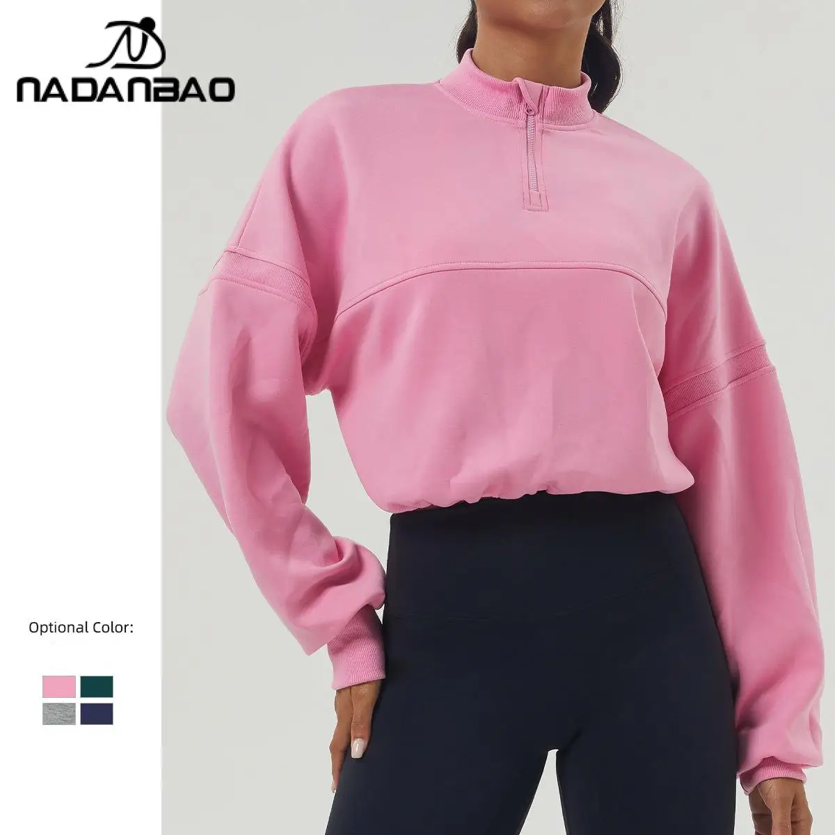 

Nadanbao Autumn And Winter New Thickened Sweatshirt Sports Casual Yoga Clothes Long Sleeve Jacket Zipper Fitness Clothes Loose