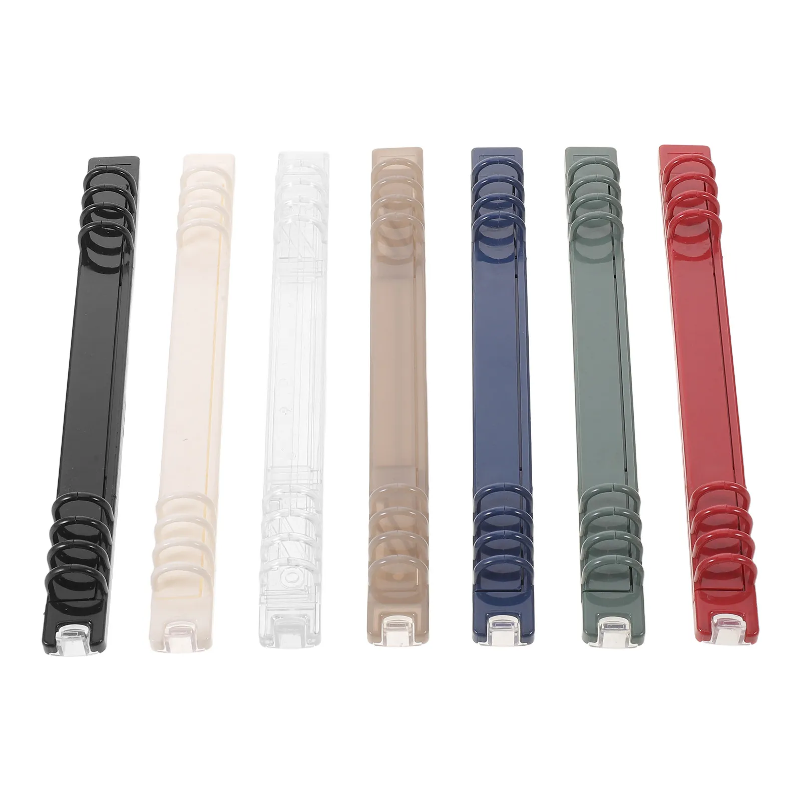 7Pcs 8-Hole Loose Leaf Binder Rings Plastic Spiral Binding Coil Round Ring Binder Mechanism Replacement for Notebook Diary