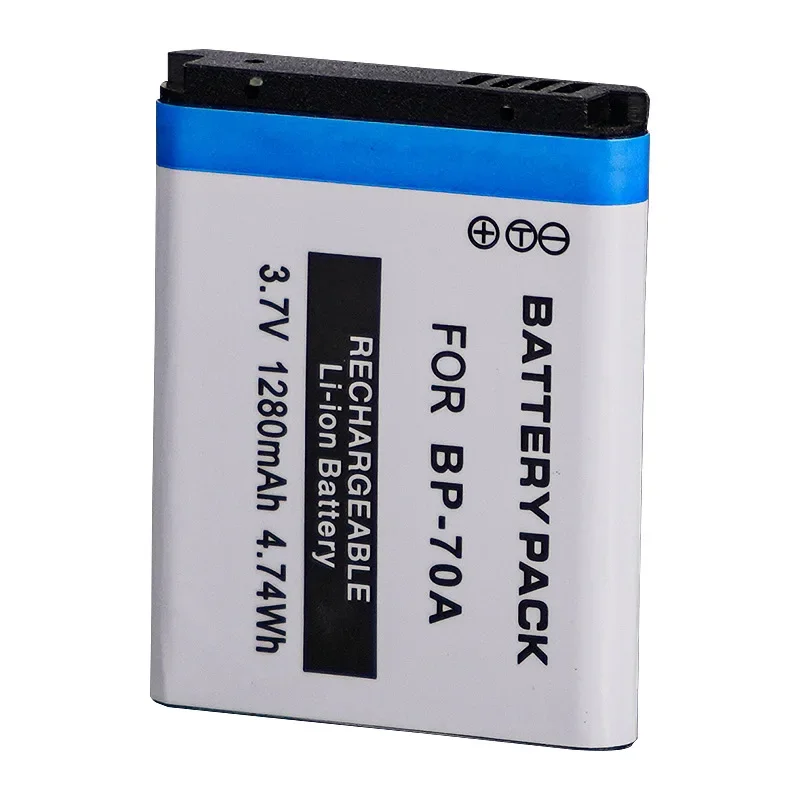 3.7V 1280mAH BP-70A Battery Suitable for Samsung Cameras ES65 ES70 ES75 ES80 PL80 PL90 PL110 PL20 PL120 PL170