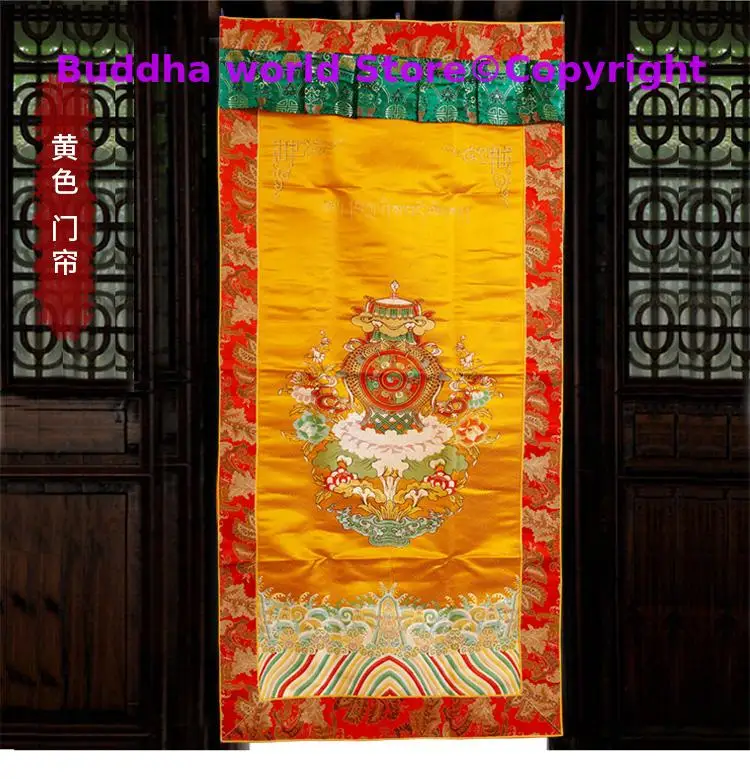 

Wholesale Buddhist supplie # Asia Nepal Tibet Buddhism Eight auspicious symbol Embroidery wall Partition Tapestry Door curtain