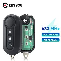 KEYYOU Remote Key For Fiat MPV Bravo/Ducato 500 Doblo Qubo Grande Punto Citroen Jumper Peugeot Boxer 434 ID46