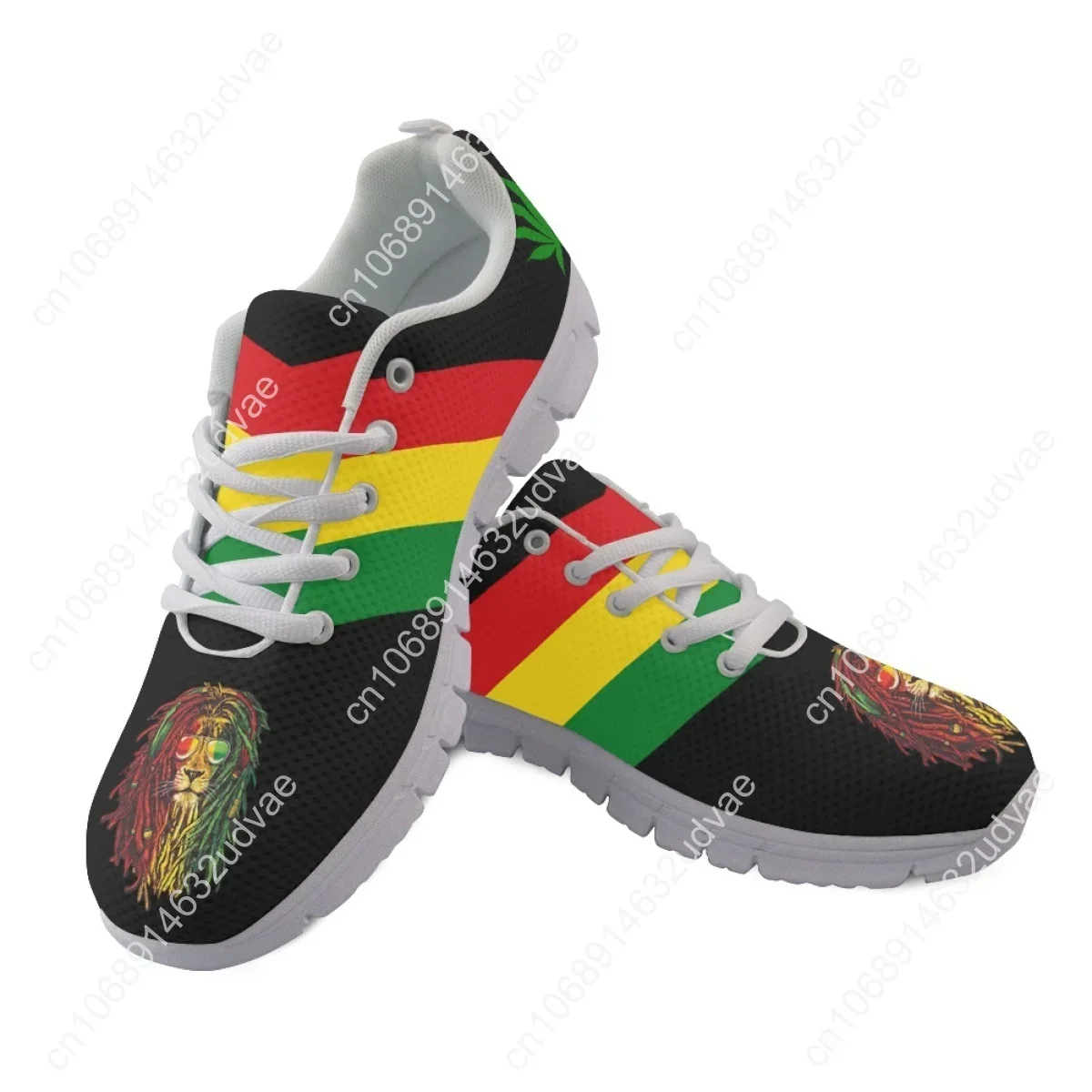Jamaica Rastafari Flag with Reggae Leaves Printed Unisex Sport Shoes Female Vintage Women Men Lace Up Sneakers Zapatillas