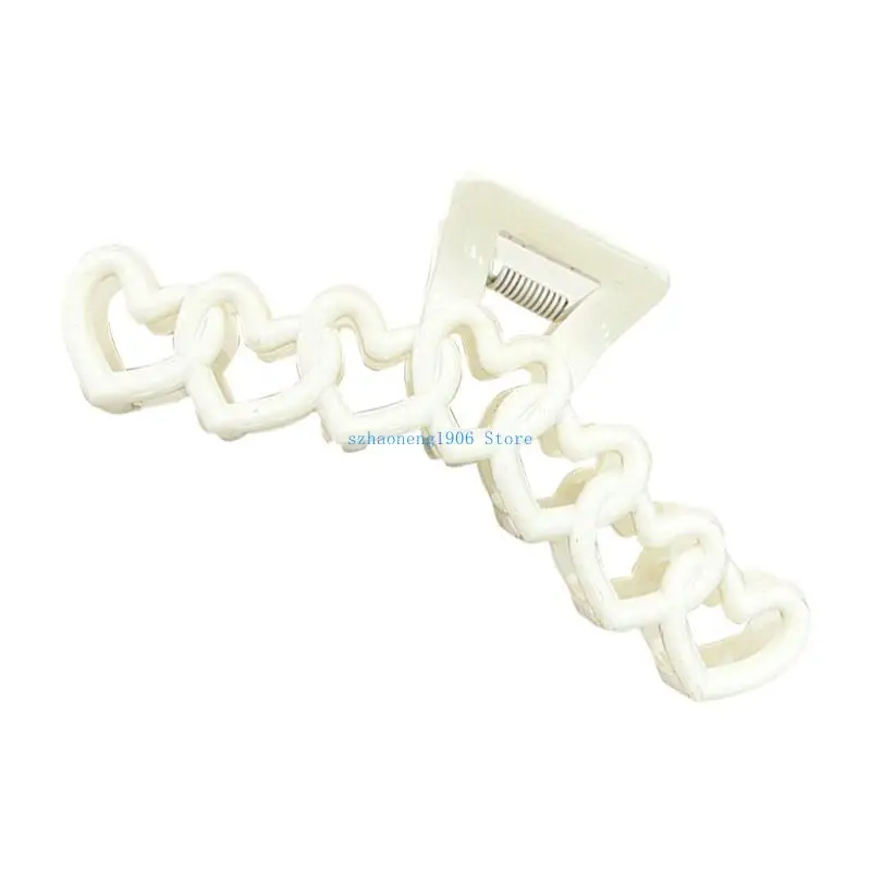 

85LF Hollow out Heart Hair Claw Multi Functional Jaw Clip for Woman Washing Face