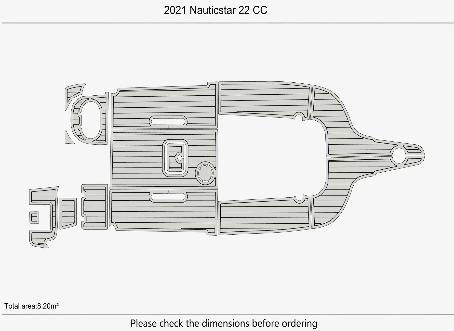 حصيرة غير قابلة للانزلاق من خشب الساج الصناعي البحري -2021 Nauticstar 22 CC ذاتية اللصق 1/4 بوصة (6 مم) وسادة سطح القارب لقمرة القيادة والسطح