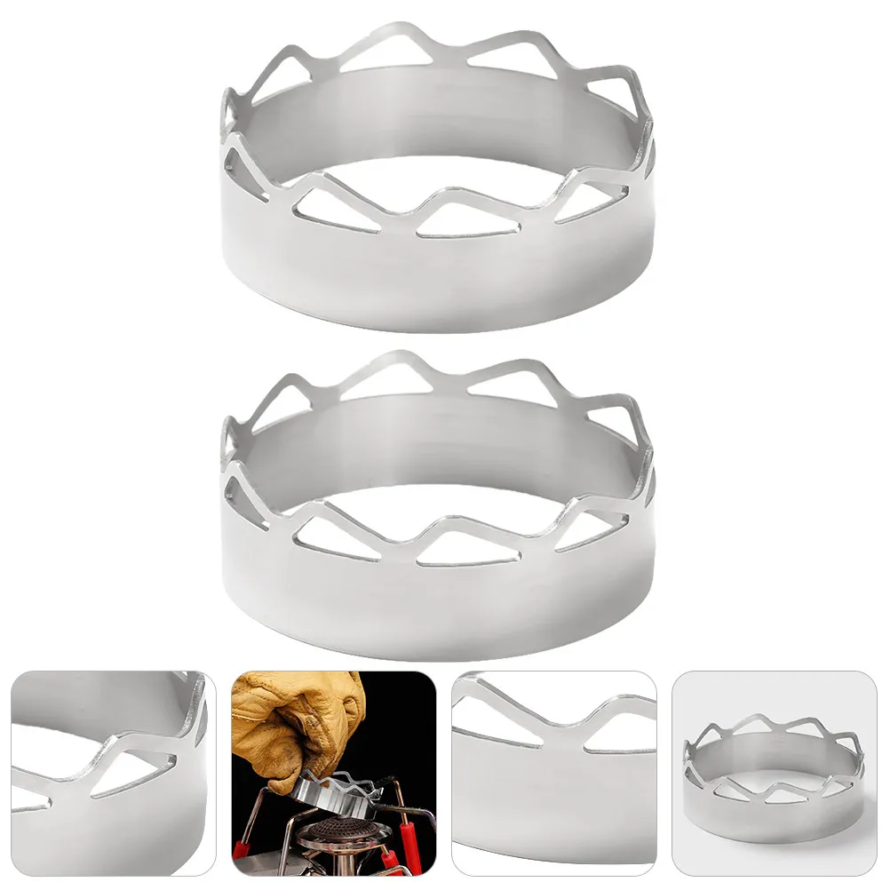 2pcs Stainless Steel Gas Stove Windshield Ring – Windproof, Energy-Saving Cooktop Cover for Kitchen & Restaurant