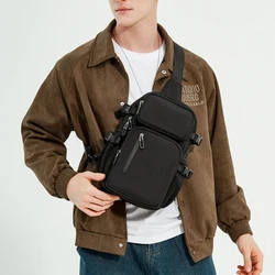 Young and Fashionable Chest Bag for Men, Lightweight Crossbody Shoulder Bag, Outdoor Cycling Backpack Phone Bag, Large Capacity