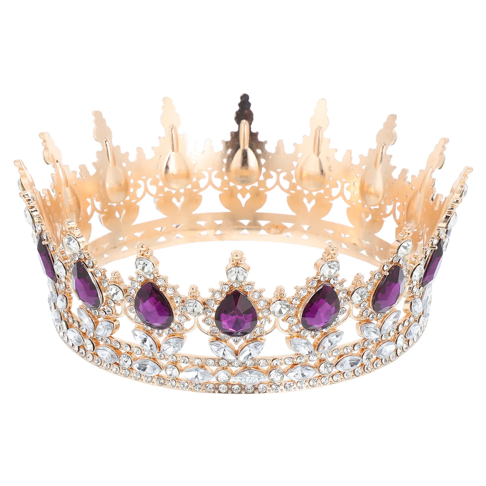 

Элегантная корона в стиле барокко с блестящими стразами, легкая и удобная тиара для невесты, свадебное украшение для волос