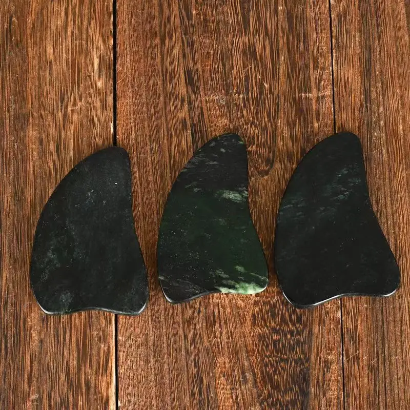 Natural Tibetan Jade King Stone Scraping Board Live Handle Piece Universal Gua Sha To Dredge Meridians