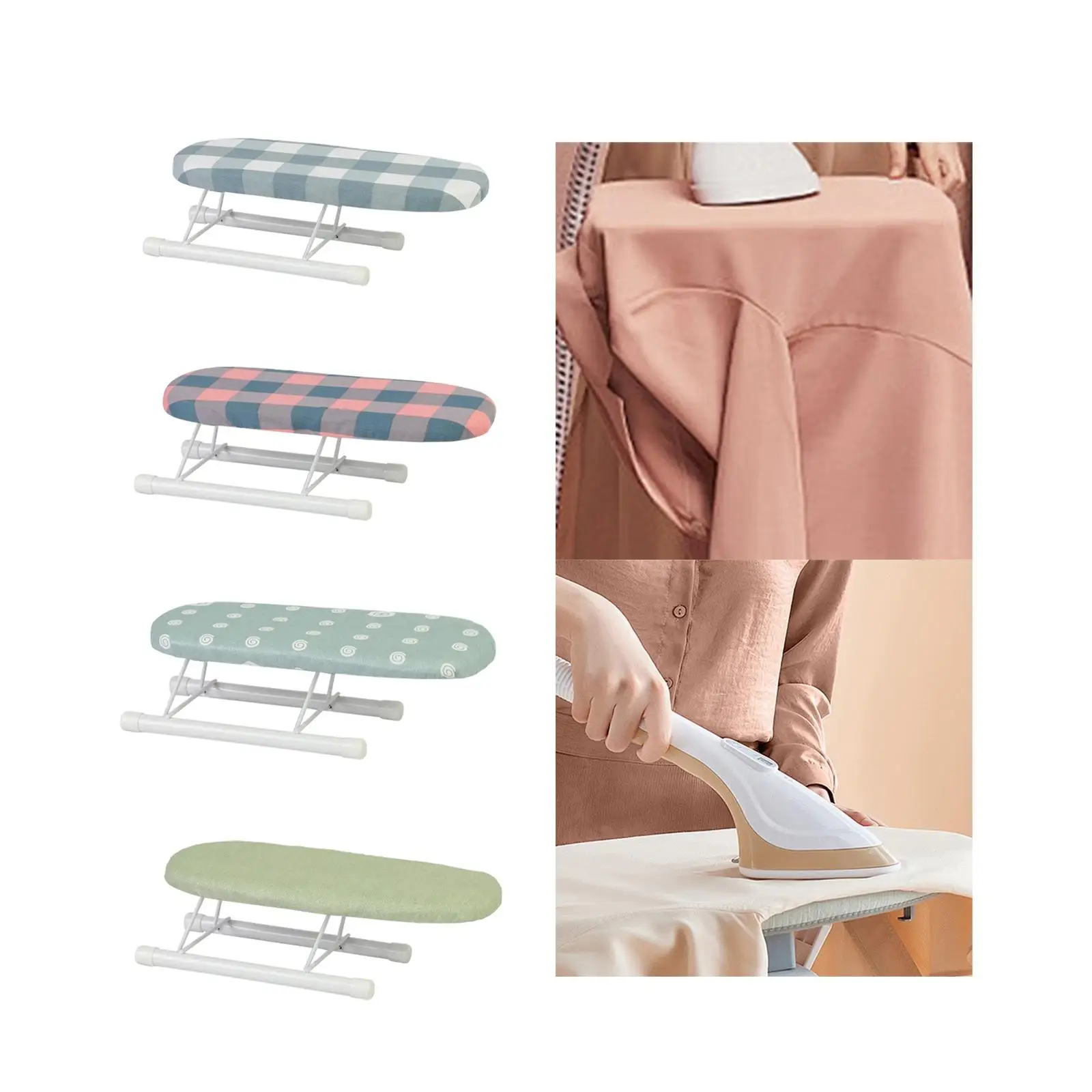 Foldable Ironing Board, Portable Non Slip Feet Small Ironing Board, Compact Tabletop Iron Board for Craft Room Household
