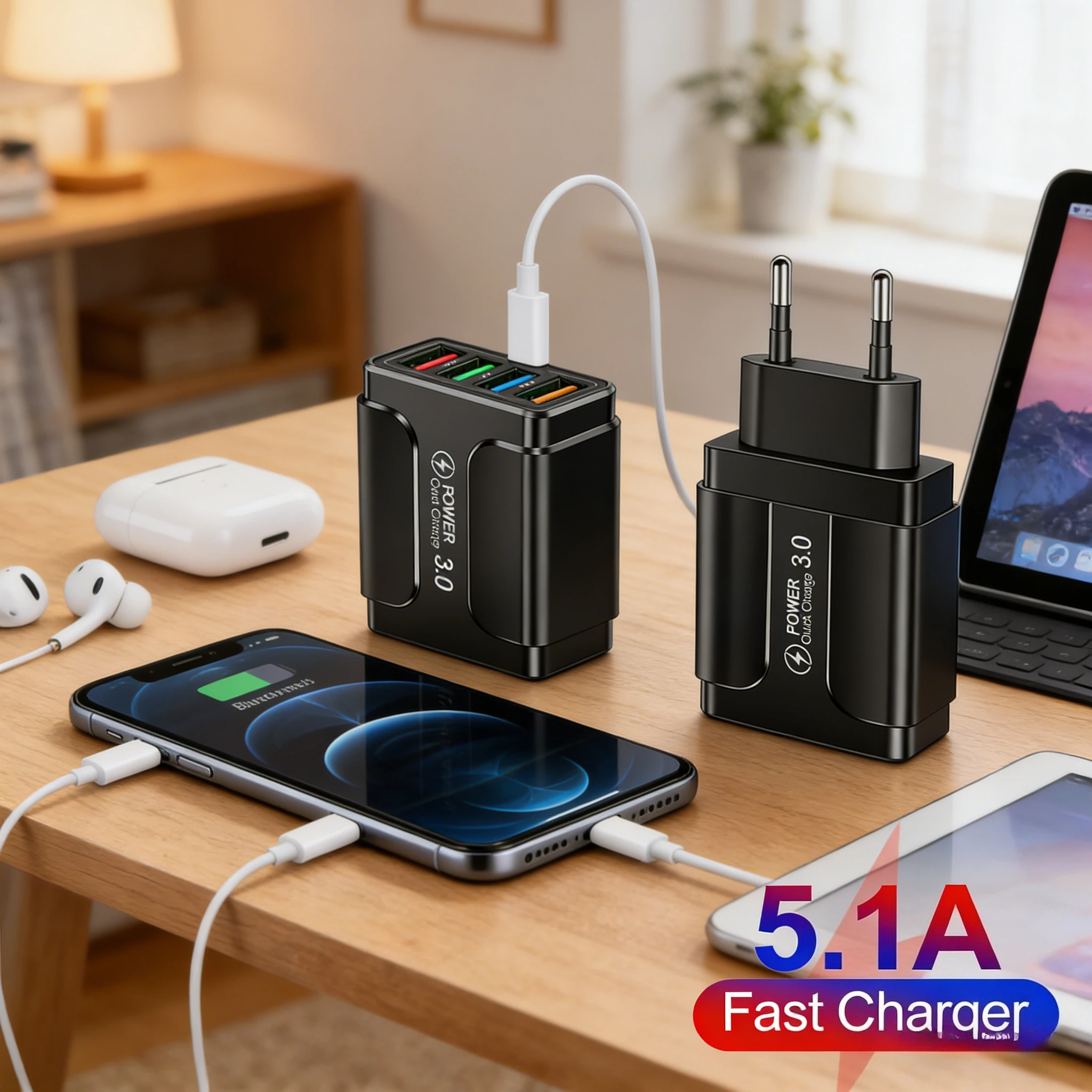 4 Port Usb Qc 3.0 F…