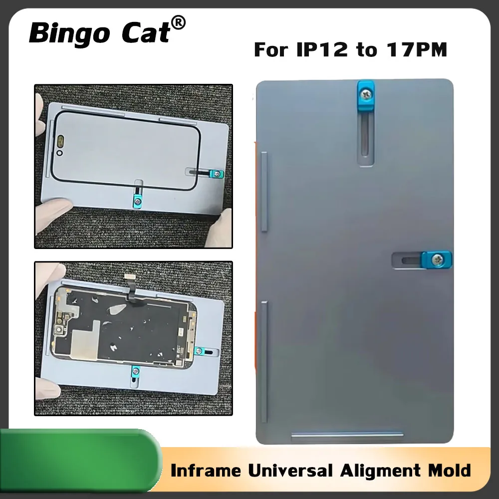 Universal In Frame Phone Screen Repair Alignment Mold Holder Fixture for iPhone 12 13 14 15 16 17PM Position Mould Laminate Mat
