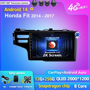 Android 14 CarPlay Auto Radio des Multimedia Reproductive Car für Honda Fit Jazz 2014 2015 2016 2017 Autoradio GPS Stereo 2din Haupteinheit 6 Hauptverkäufe Multimedia Honda Fit 2014 - №4