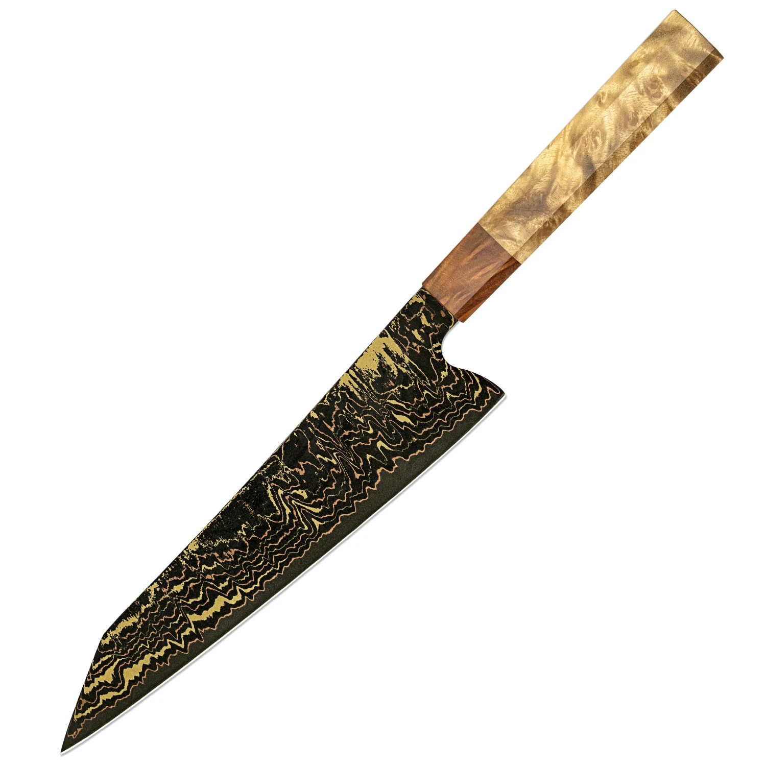 XITUO Japanese 8 Inch Kiritsuke Chef Knife, 37 Layers Rainbow Copper Damascus Steel  Sharp, Kitchen Cooking Knife for Chefs&Home