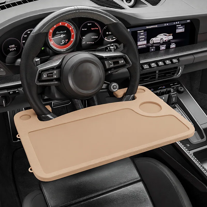Custom Multifunction Design Portable Laptop Desk Tray Car Steering Wheel Eating Food Plate Small Table Board Steering Wheel Tray