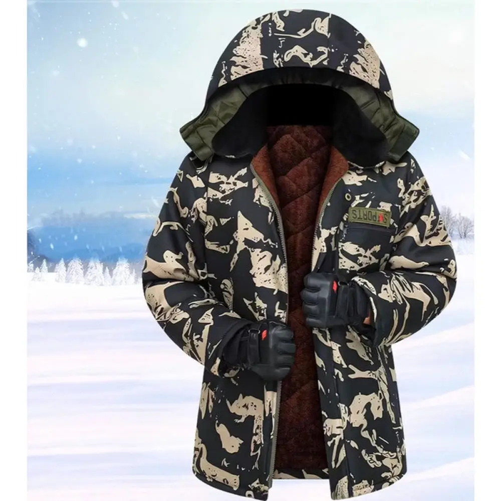 Mens Winter Workwear Cotton Padded Suit Fleece Lined Thick Jacket Pants Set Heavy Duty Outdoor Cold Storage Protective Gear
